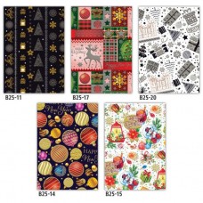 Набір паперу для пакування подарунків (по 5 штук 5 видів з серії, рулон з 25 штук) 1 аркуш - 70х100 см