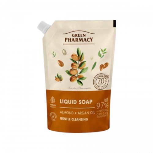 Green Pharmacy жидкое мыло 460мл дой-пак миндаль и аргановое масло EN (Green Pharmacy)