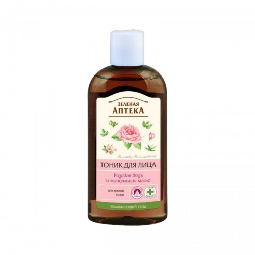 Green Pharmacy тоник д/лица. 200мл розовая вода/миндальное масло д/зрелой кж. (Green Pharmacy)