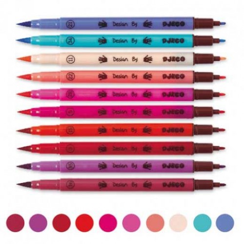Цветные фломастеры с аксессуарами набор 10шт. (Djeco) Цветные фломастеры с аксессуарами набор 10шт. (Djeco)