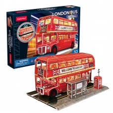 CubicFun Тривимірна головоломка-конструктор з LED підсвіткою «Лондонський автобус»