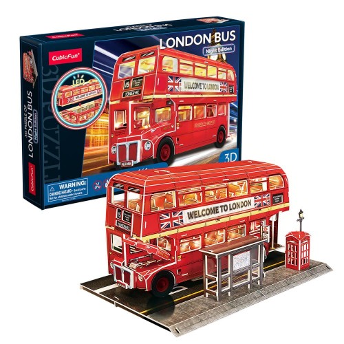 CubicFun Трехмерная головоломка-конструктор с LED подсветкой «Лондонский автобус» (Cubic Fun) CubicFun Трехмерная головоломка-конструктор с LED подсветкой «Лондонский автобус» (Cubic Fun)