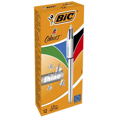 Кулькова ручка BIC 4 Colours Shine Silver 1 мм (BIC) Кулькова ручка BIC 4 Colours Shine Silver 1 мм (BIC)