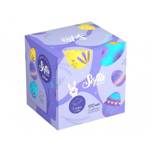 Softa Chisto Easter салфетки косметические сухие 2-х слойние. 100шт (Chisto) Softa Chisto Easter салфетки косметические сухие 2-х слойние. 100шт (Chisto)