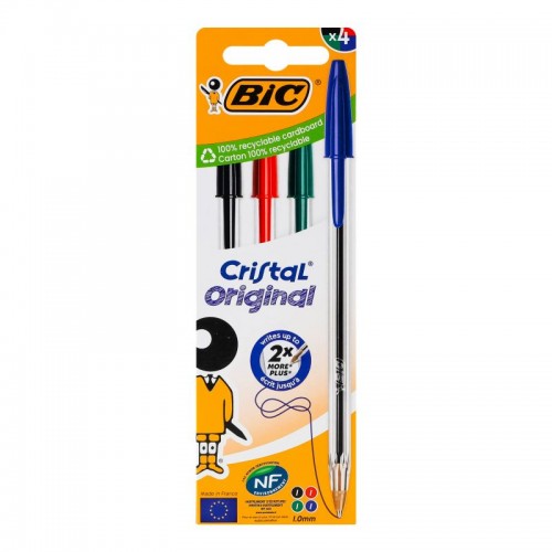 Набір кулькових ручок BIC "Cristal" 4 шт. асорті кольорів (BIC)