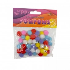 Помпони поліпропіленові, 1.2см,5 кольорів,60шт