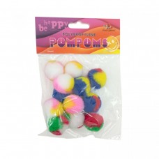 Помпони поліпропіленові, 3см,4 кольори,12шт