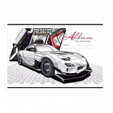 Альбом для малювання, 100г, на скобі, 202х292 мм, 12 аркушів. PREDATOR БІЛИЙ