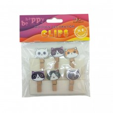 Деревʼяні декоративні затискачі, 6шт