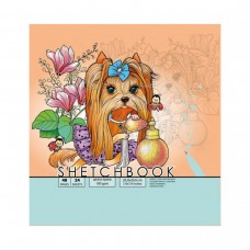 Скетчбук  24 аркуші, (ПЕСИК З БАНТОМ)