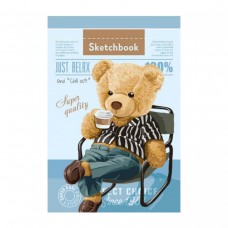 Скетчбук 36 аркушів, (ВЕДМЕДИК З КАВОЮ)