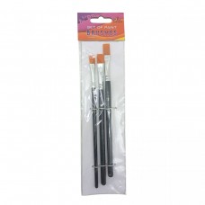 Набір пензлів для малювання,Нейлон,розмір 8,10,12,3шт.в пакеті,плоска головка,деревʼяна ручка