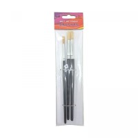 Набір пензлів для малювання,Щетина,розмір 8,10,12 3шт.в пакеті,кругла головка,деревʼяна р-ка