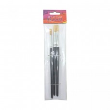 Набір пензлів для малювання,Щетина,розмір 8,10,12 3шт.в пакеті,кругла головка,деревʼяна р-ка