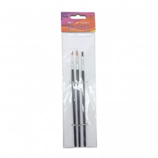 Набір пензлів для малювання,Коза,розмір 2,4,6, 3шт.в пакеті,плоска головка,деревʼяна ручка