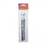 Набір пензлів для малювання,Поні,розмір 2,4,6, 3шт.в пакеті,плоска головка,деревʼяна ручка