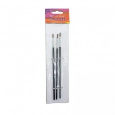 Набір пензлів для малювання,Поні,розмір 2,4,6, 3шт.в пакеті,плоска головка,деревʼяна ручка