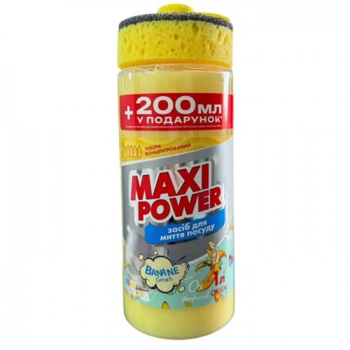 Maxi Power Банан Засіб для миття посуду з дозатором, 1200мл (MAXI POWER)