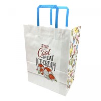 Пакет бумажный с ручками Крафт белый 25х15х34,5 см.