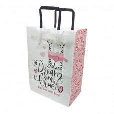 Пакет бумажный с ручками Крафт белый 25х15х34,5см.