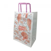 Пакет паперовий з ручками Крафт білий 25х15х34,5 см.