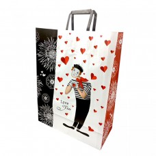 Пакет бумажный с ручками Крафт белый 32х15х42см.