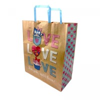 Пакет бумажный с ручками бурый 32х15х38