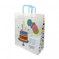 Пакет паперовий з ручками 38х32см Крафт білий (ВИД 1)