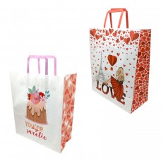 Пакет бумажный с ручками 38х32см Крафт белый (ВИД 2)