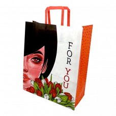 Пакет паперовий з ручками 38х32см Крафт білий (ВИД 3)