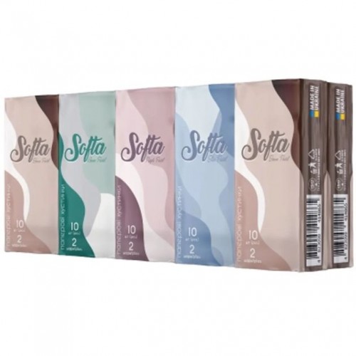 Chisto Softa Серветки косметичні 2 шари, 10шт х 10пачок (Chisto)
