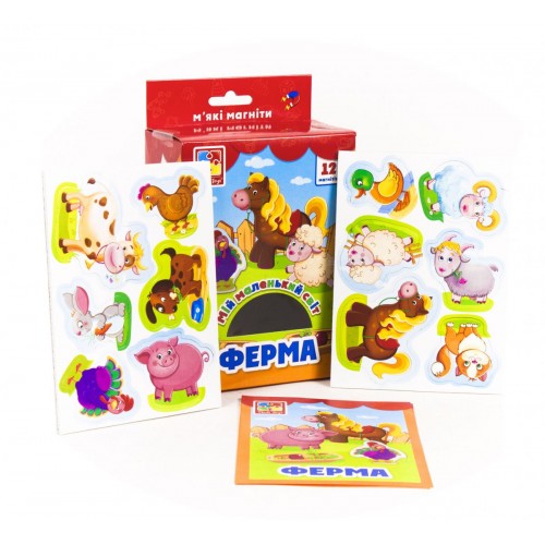 Магніти "Мій маленький світ: Ферма" (укр) (Vladi Toys)