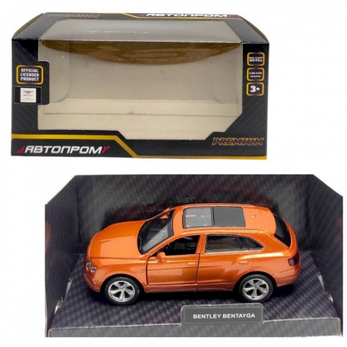 Машинка металева 1:45 BENTLEY BENTAYGA, (ПОМАРАНЧЕВА) (Автопром)