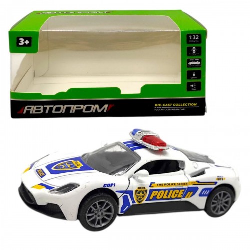 Машинка металева 1:32, ПОЛІЦЕЙСЬКА (БІЛА) (Автопром)