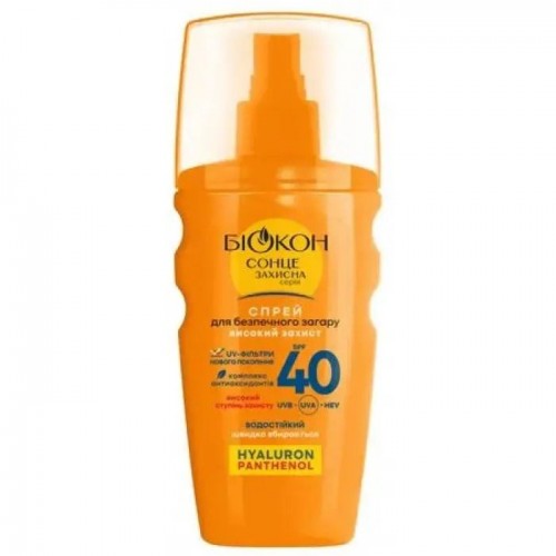 Биокон Средство для загара Спрей для безопасного загара Высокая защита SPF-40, 160мл (Біокон)