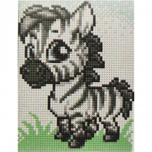 Алмазна мозаїка без підрамника "Маленька зебра" 15х20 см (Ідейка)