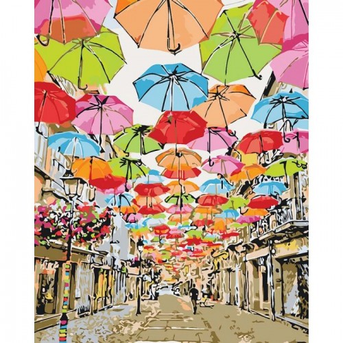 Картина за номерами "Яскрава вуличка 2" ★★★★ (Ідейка)