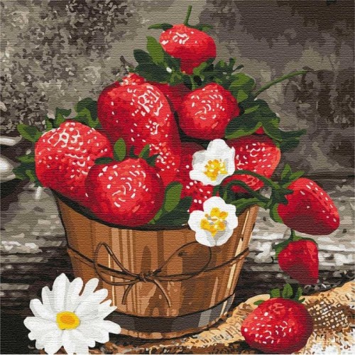 Картина по номерам "Клубничный букет" ★★★★★ (Ідейка)