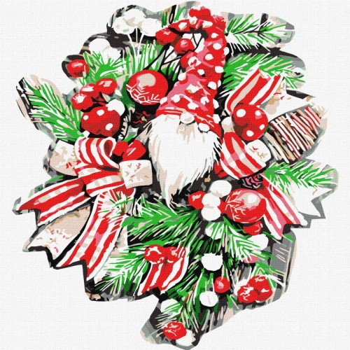 Картина за номерами "Різдвяний вінок" ★★★★★ (Ідейка)