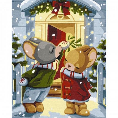 Картина за номерами "Під омелою" ★★★ (Ідейка)