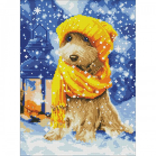 Алмазна мозаїка "Пухнастий друг" 30х40 см (Ідейка)