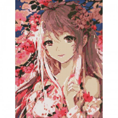 Алмазна мозаїка "Аніме. Весняний настрій" 30х40 см (Ідейка)