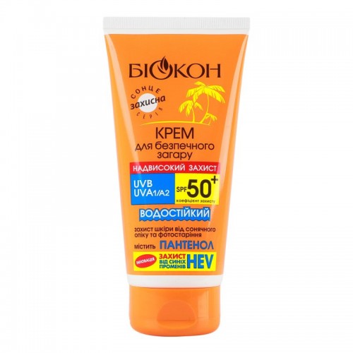 Биокон Средство для загара Крем для безопасного загара "Сверхвысокая защита" SPF50+, 160мл (Біокон)