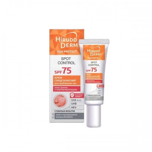 Биокон Средство от загара Hirudo Derm Sun Protect Spot Control Сонцезахисний крем для проблемних зон SPF75, 25мл (Біокон)