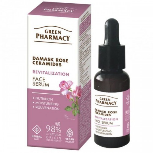 Green Pharmacy Сыворотка для лица Дамасская роза + Керамиды, 30мл (Green Pharmacy)