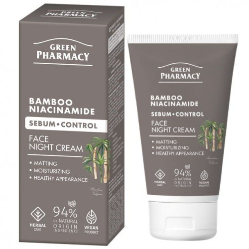 Green Pharmacy Нічний крем для обличчя Бамбук + ніацинамід, 50мл (Green Pharmacy)