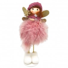 Іграшка декор новорічна ЛЯЛЬКА (ТЕМНО-РОЖЕВА)