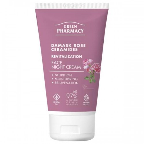 Green Pharmacy Ночной крем для лица Дамасская роза + керамиды, 50мл (Green Pharmacy)