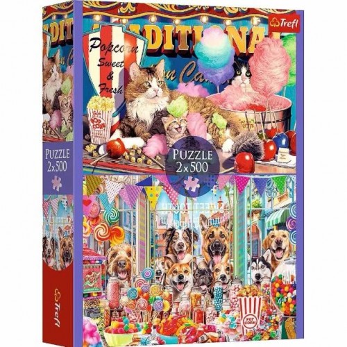 Пазли 2в1, 500 ел "Пухнасті друзі" (Trefl)