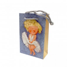 Пакет бумажный 8*12*3.5 ДЕВОЧКА МОНРО-СЕРЫЙ